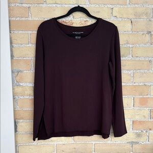 Majestic Filatures Burgundy Long Sleeve Thin Sweatshirt
